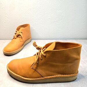 Clarks Chukka Boots Men's Sz 13 Mustard Leather Comfort Desert Shoe Bootie